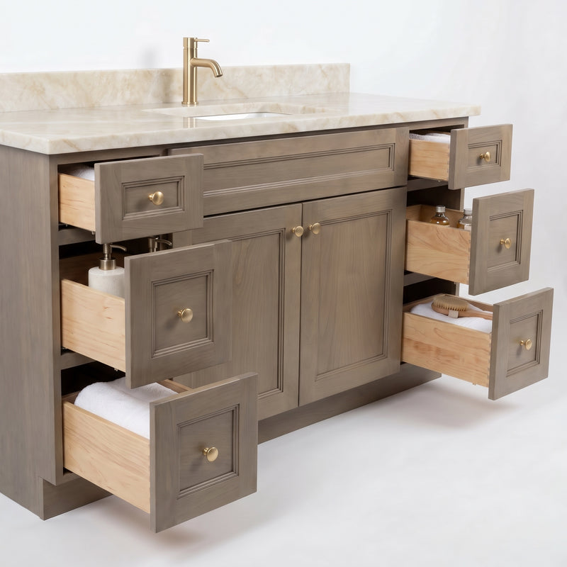Soft-close drawers — birch interior