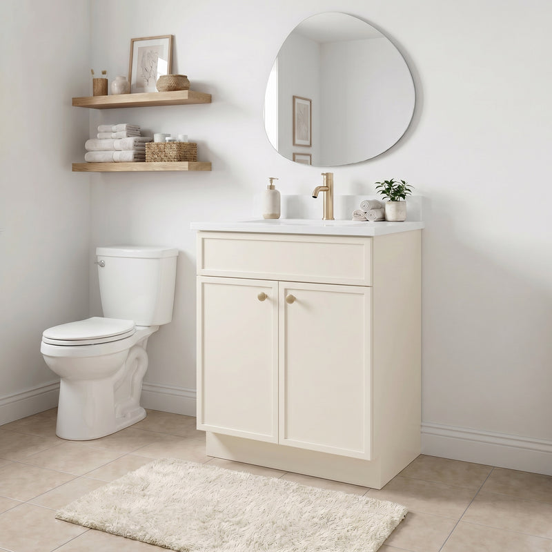 24" Slim Shaker Vanity — Off White
