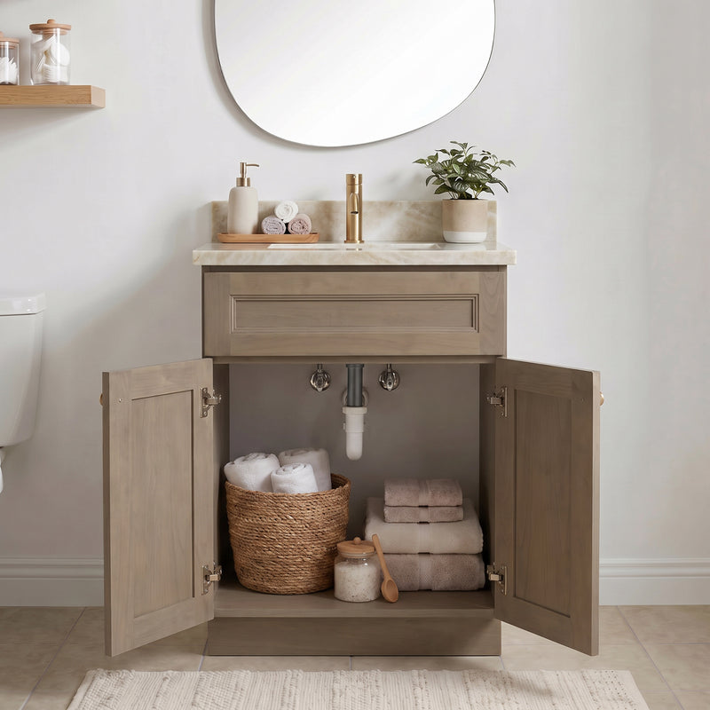 24" Willowdale Vanity with Cream Quartzite Top