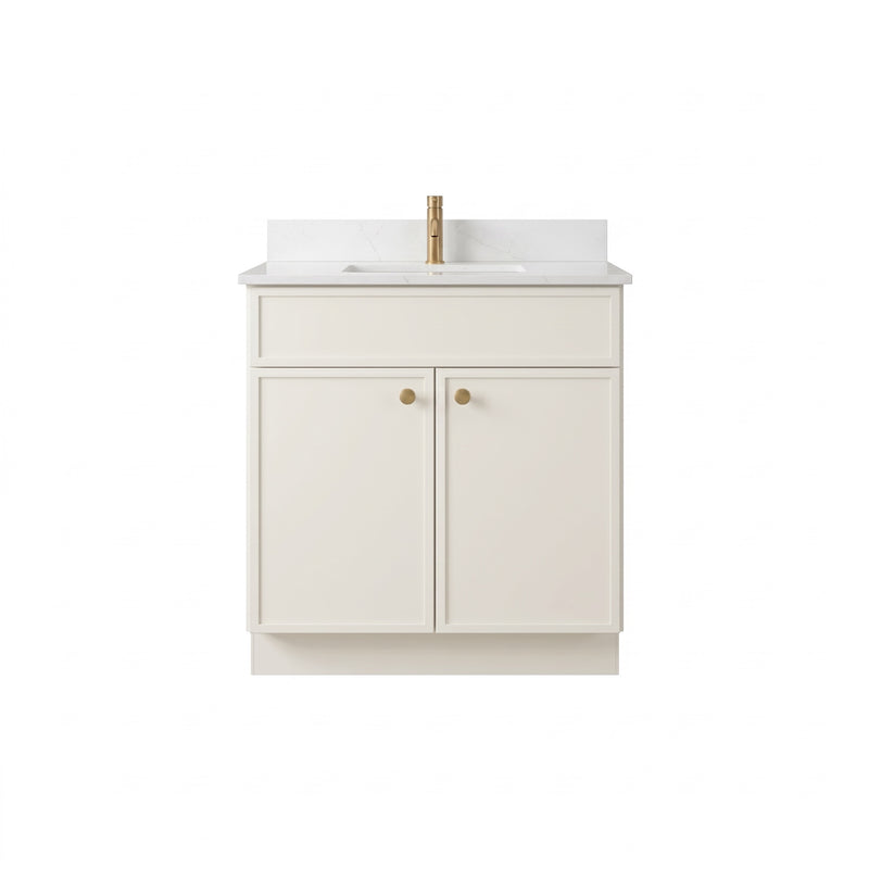 30" Slim Shaker Vanity — Off White