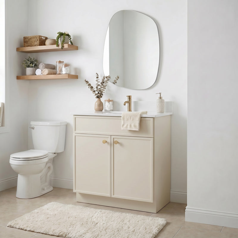 30" Slim Shaker Vanity — Off White