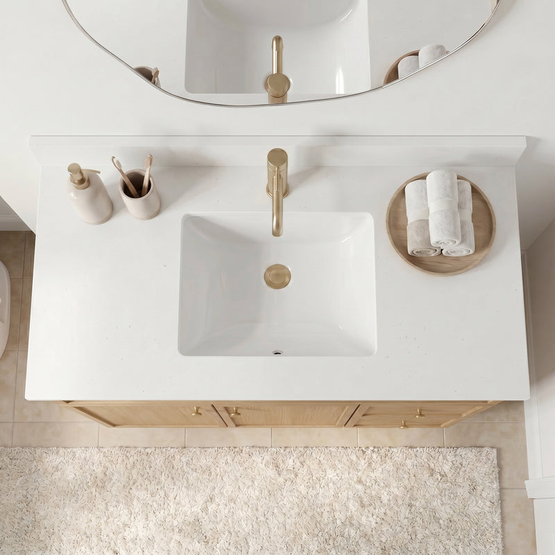 36" Slim Shaker Vanity — White Oak