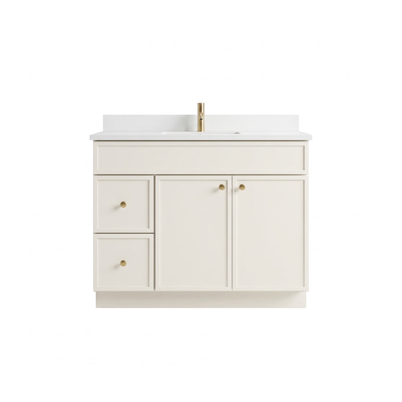 42" Slim Shaker Vanity — Off White
