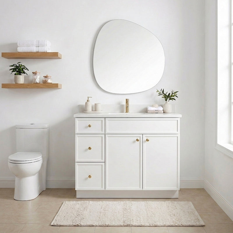 42" Slim Shaker Vanity — White