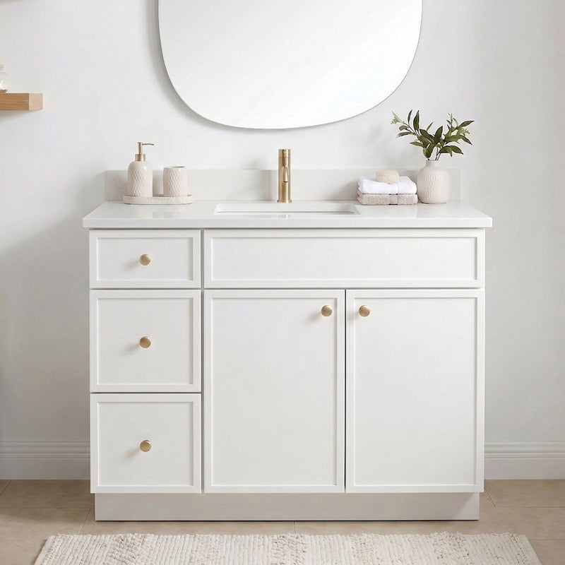 42" Slim Shaker Vanity — White
