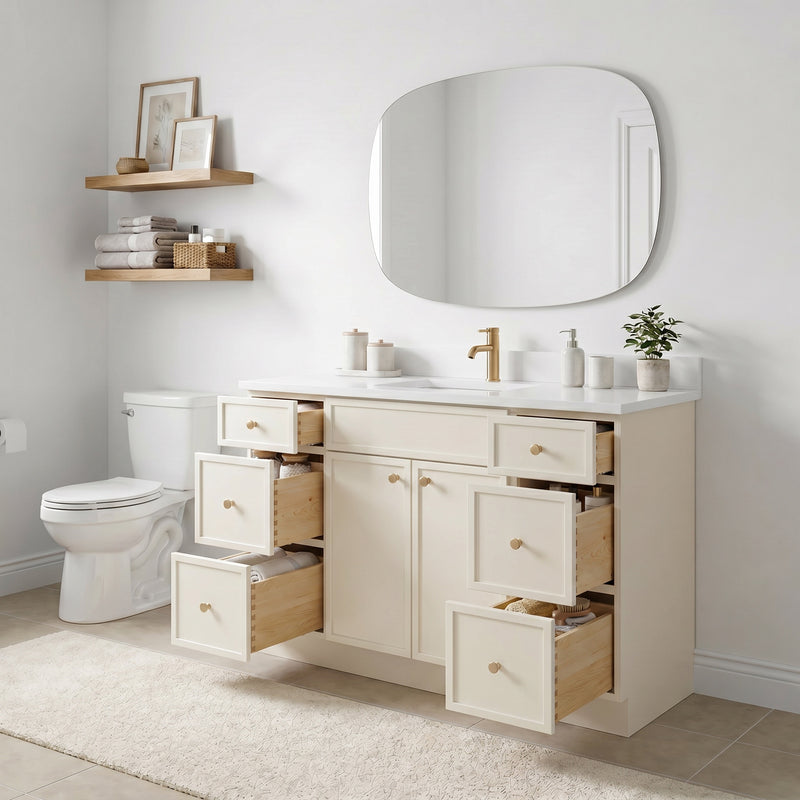 48" Slim Shaker Vanity — Off White