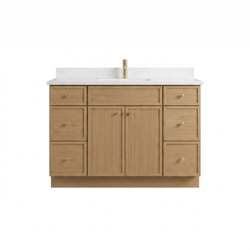 48" Slim Shaker Vanity — White Oak