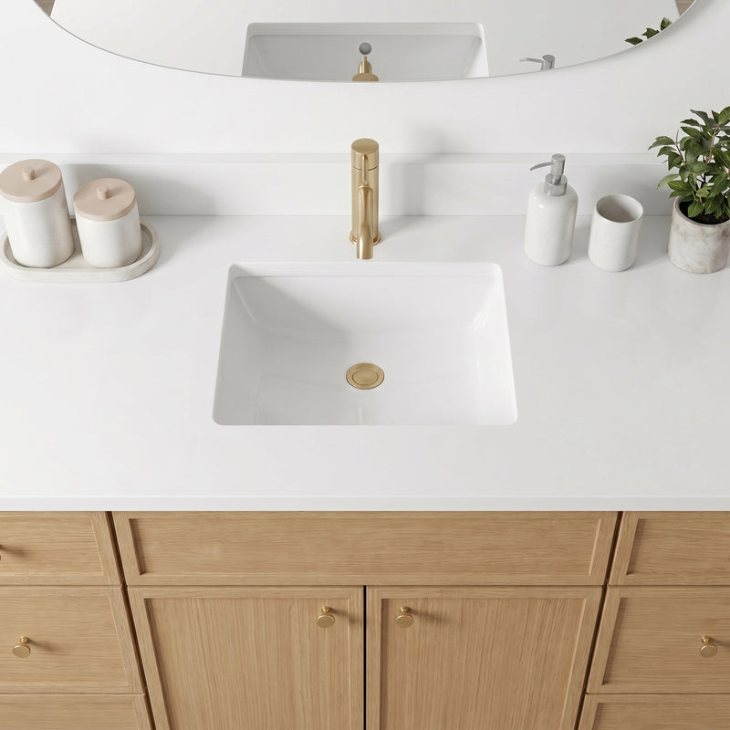 48" Slim Shaker Vanity — White Oak