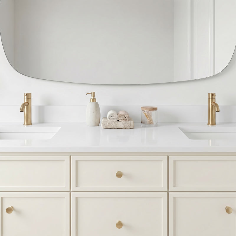 72" Slim Shaker Vanity — Off White, Double Sink