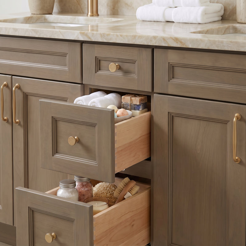 72" Willowdale Double Sink Vanity with Cream Quartzite Top
