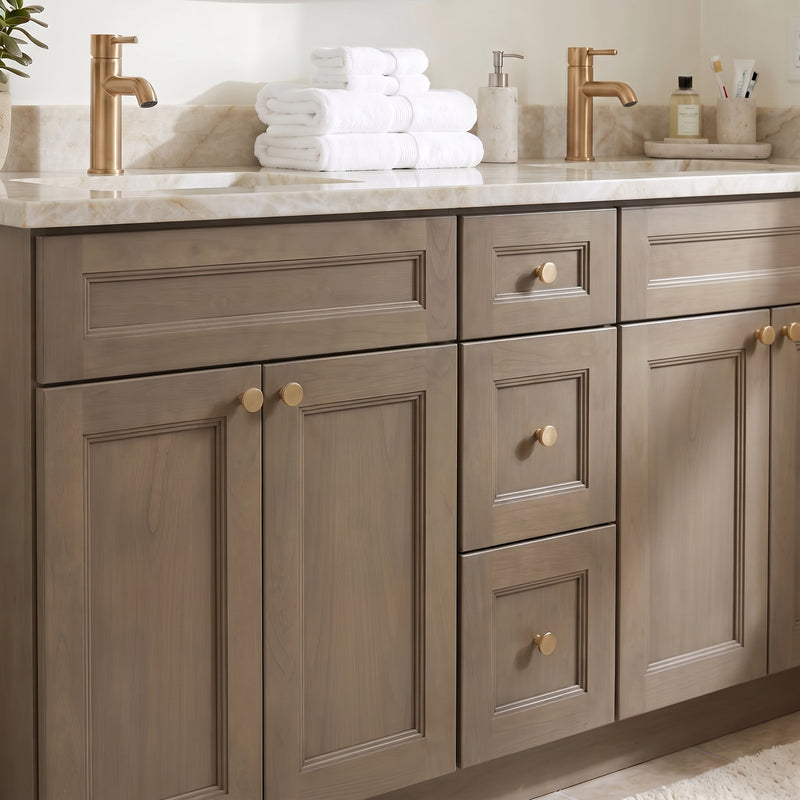 72" Willowdale Double Sink Vanity with Cream Quartzite Top