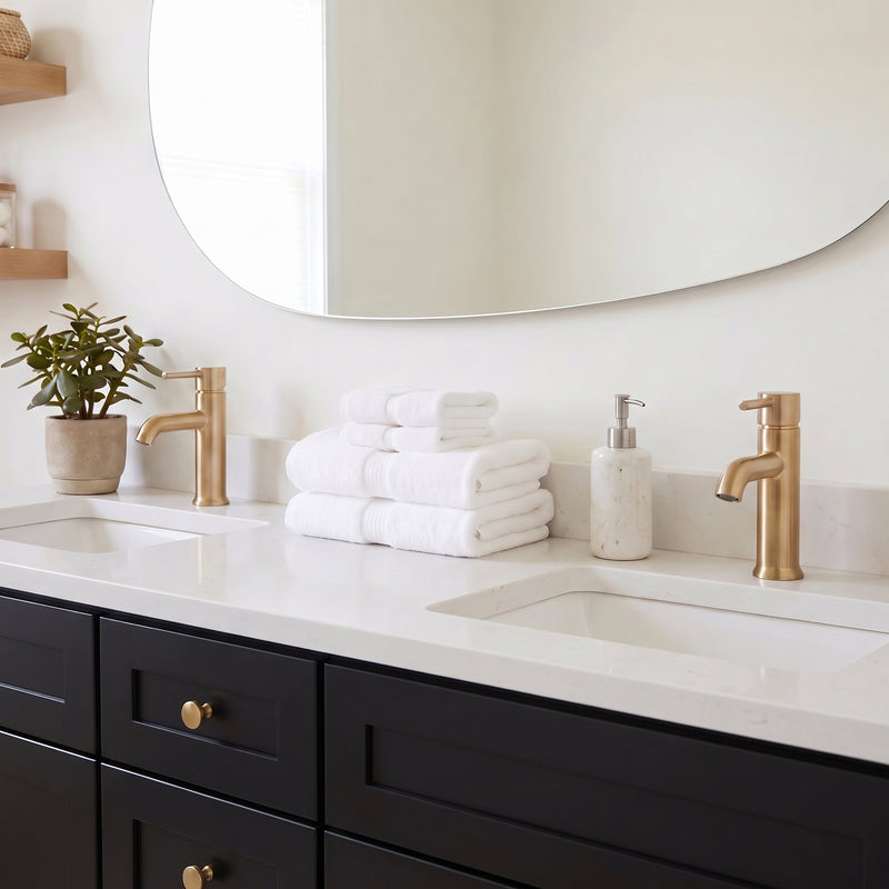 72" Black Shaker Double Vanity with Pure White Quartz Top