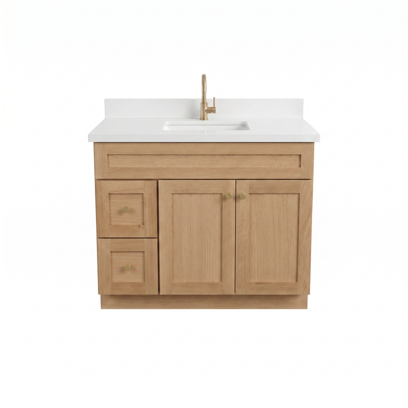 42" White Oak Shaker Vanity – Single Sink