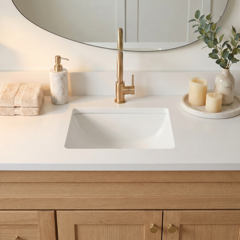 42" White Oak Shaker Vanity – Single Sink