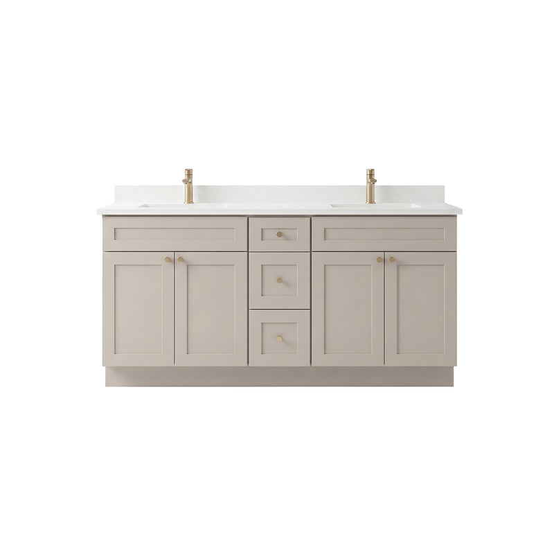 72" Taupe Shaker Vanity – Double Sink