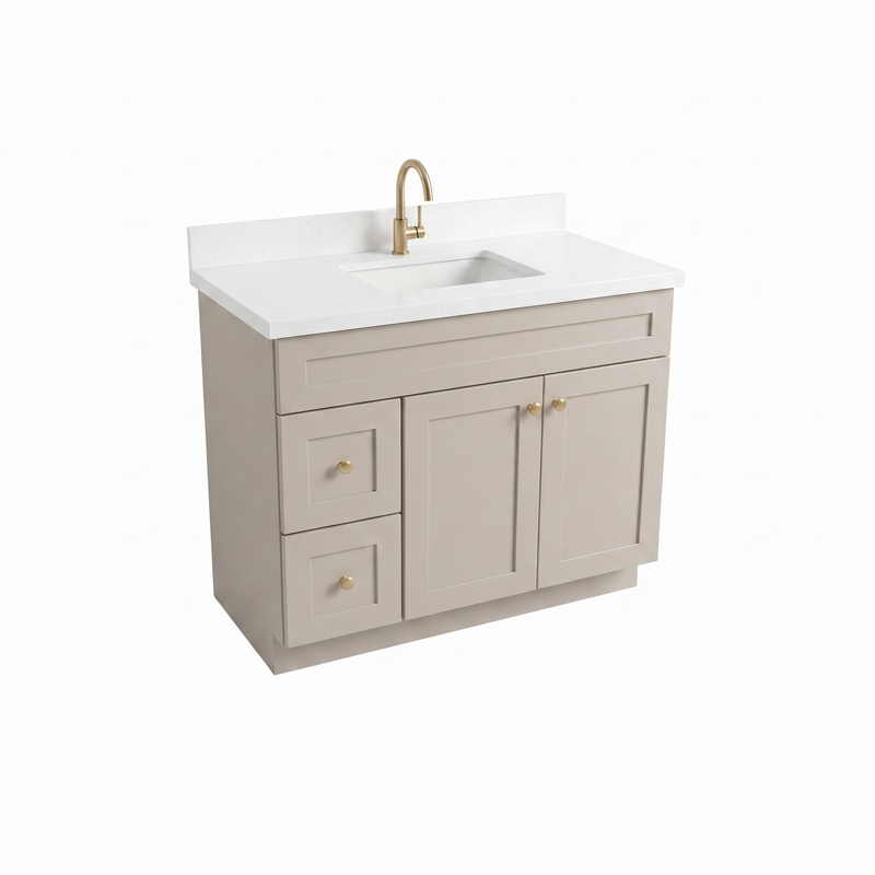 42" Taupe Shaker Vanity – Single Sink