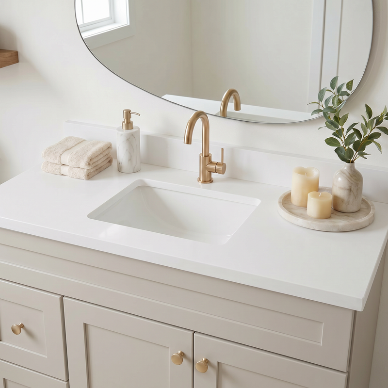 42" Taupe Shaker Vanity – Single Sink