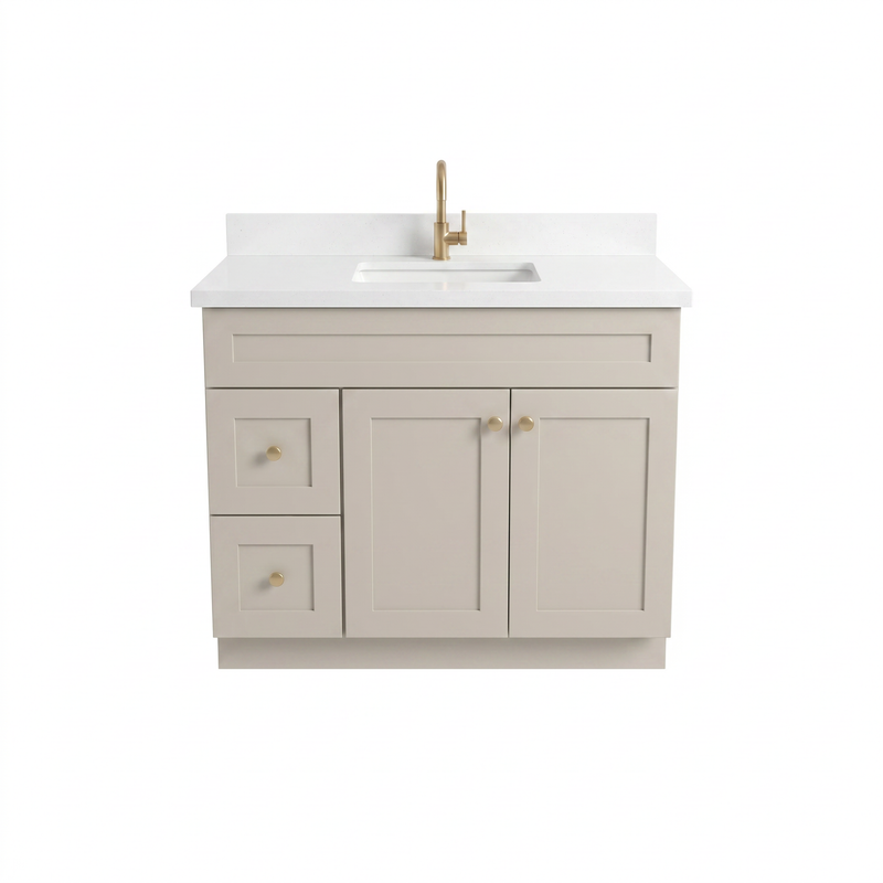 42" Taupe Shaker Vanity – Single Sink