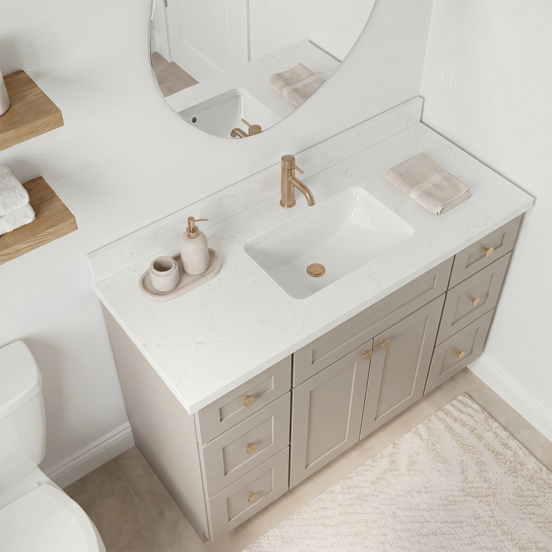 48" Taupe Shaker Vanity – Single Sink