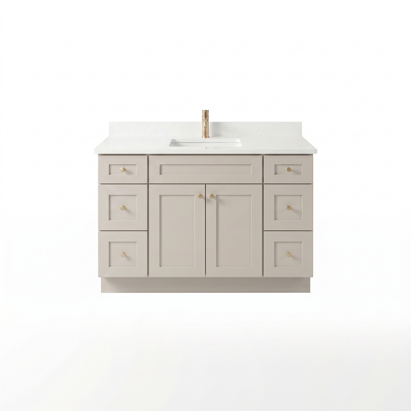 48" Taupe Shaker Vanity – Single Sink