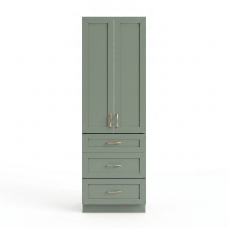 Olive green linen tower front