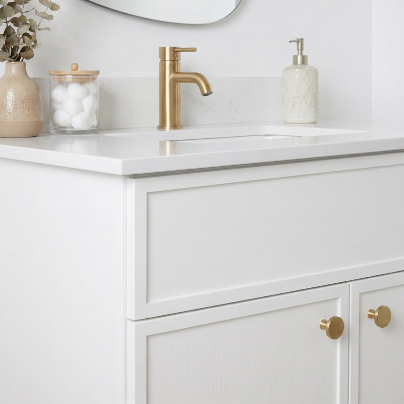 30" Slim Shaker Vanity — White