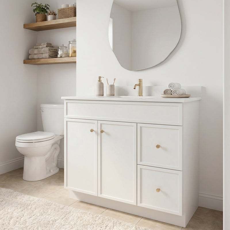 36" Slim Shaker Vanity — White