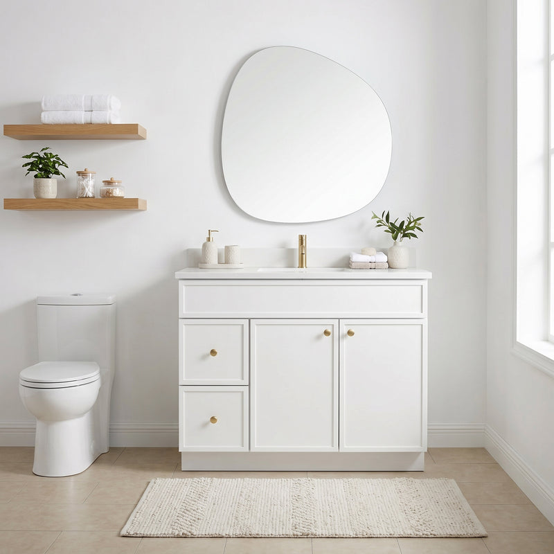42" Slim Shaker Vanity — White