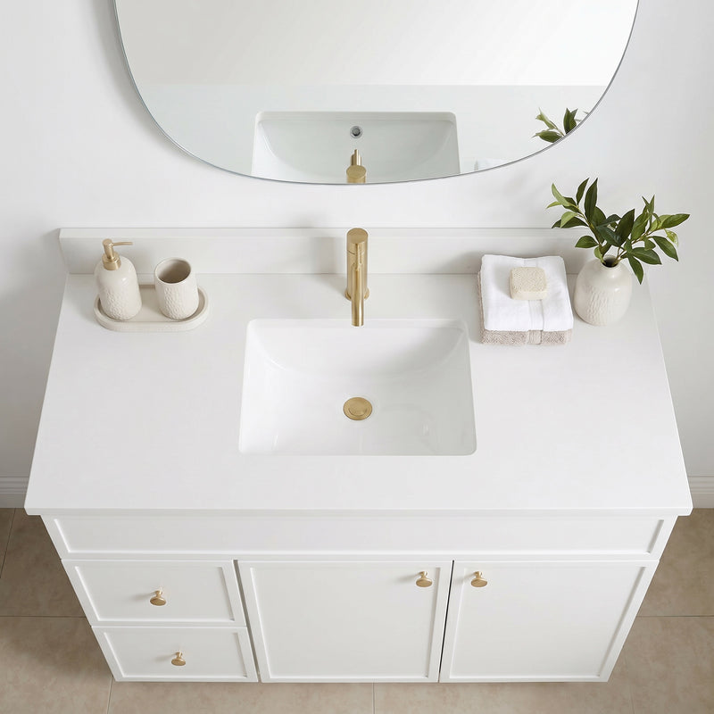 42" Slim Shaker Vanity — White