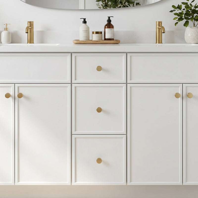 60" Slim Shaker Vanity — White, Double Sink