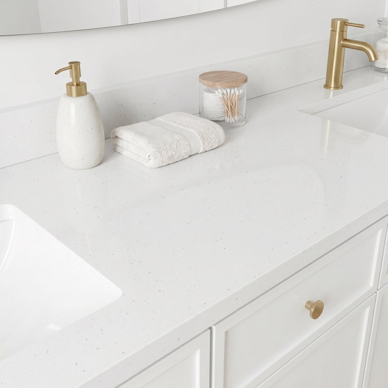 72" Slim Shaker Vanity — White, Double Sink