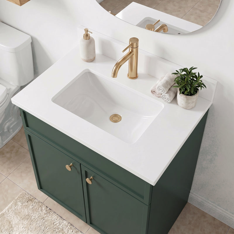 Forest Green Slim Shaker Vanity — Oakline Cabinets