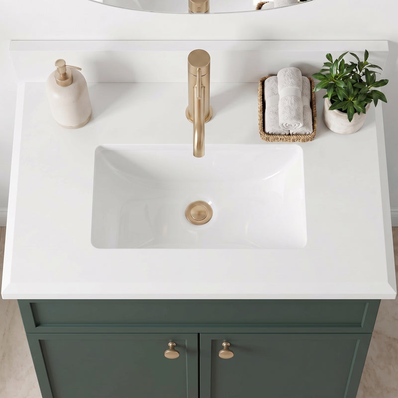 Forest Green Slim Shaker Vanity — Oakline Cabinets