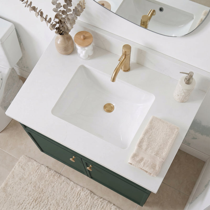 Forest Green Slim Shaker Vanity — Oakline Cabinets