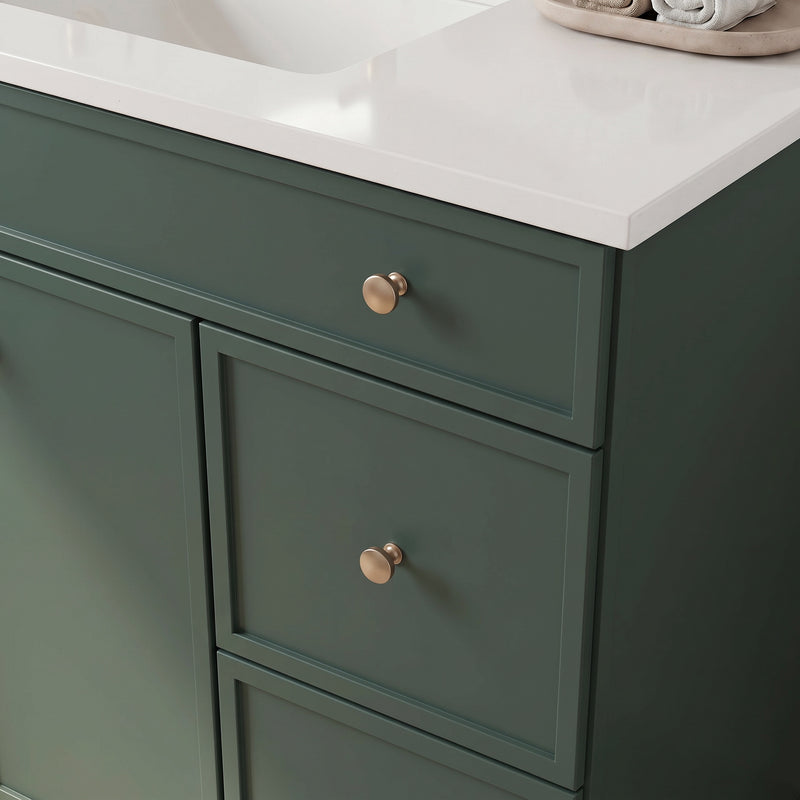 Forest Green Slim Shaker Vanity — Oakline Cabinets