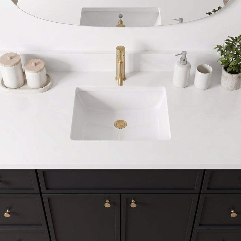 48" Black Slim Shaker Vanity with Pure White Quartz Top