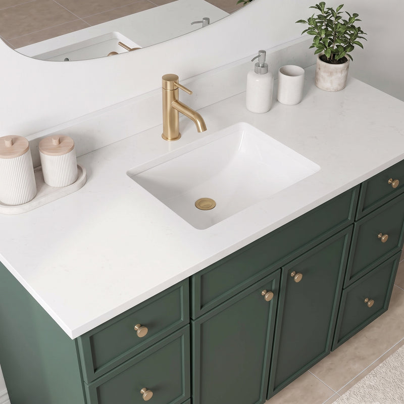 Forest Green Slim Shaker Vanity — Oakline Cabinets