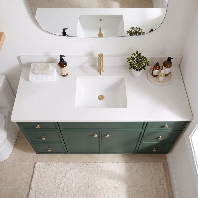 Forest Green Slim Shaker Vanity — Oakline Cabinets