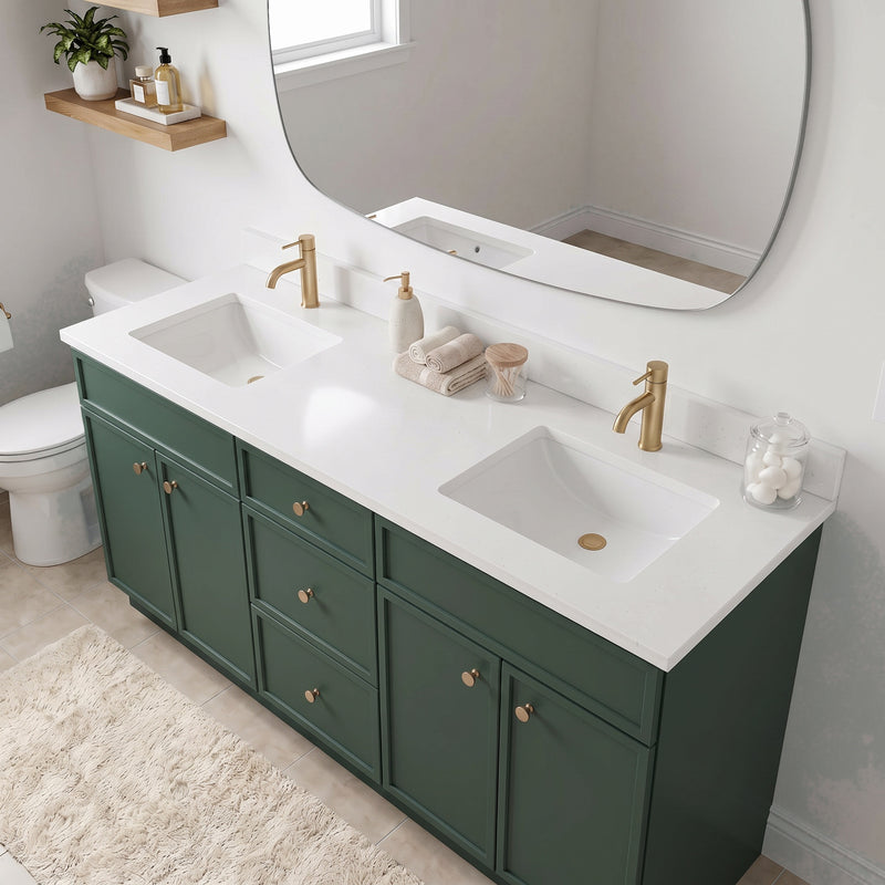 Forest Green Slim Shaker Vanity — Oakline Cabinets