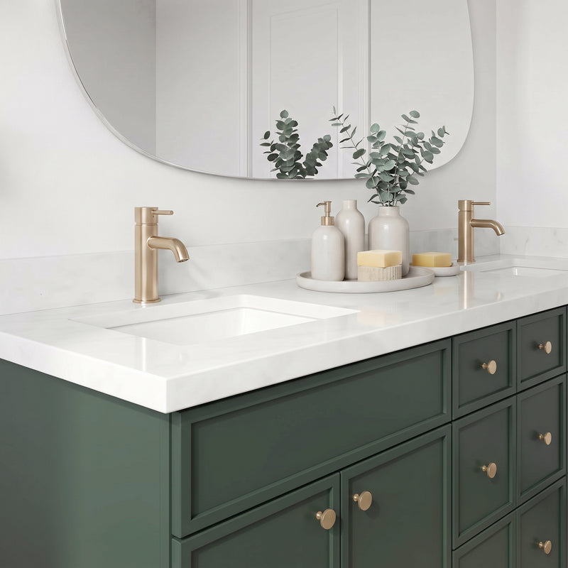 Forest Green Slim Shaker Vanity — Oakline Cabinets