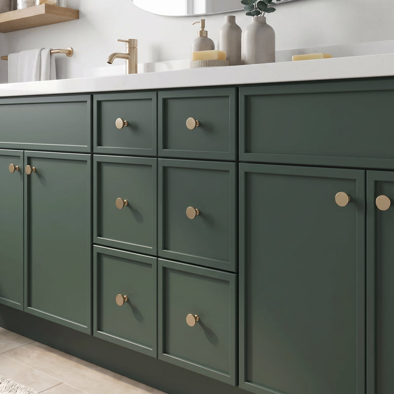Forest Green Slim Shaker Vanity — Oakline Cabinets