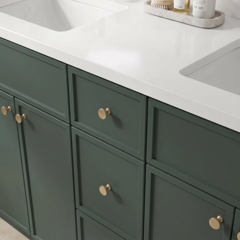 Forest Green Slim Shaker Vanity — Oakline Cabinets
