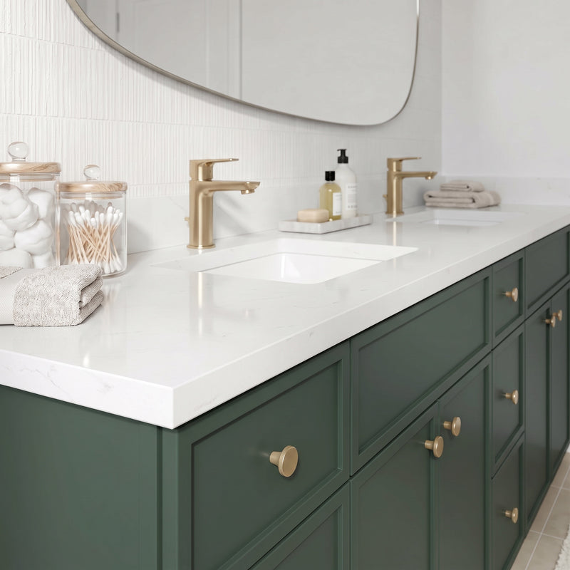 Forest Green Slim Shaker Vanity — Oakline Cabinets