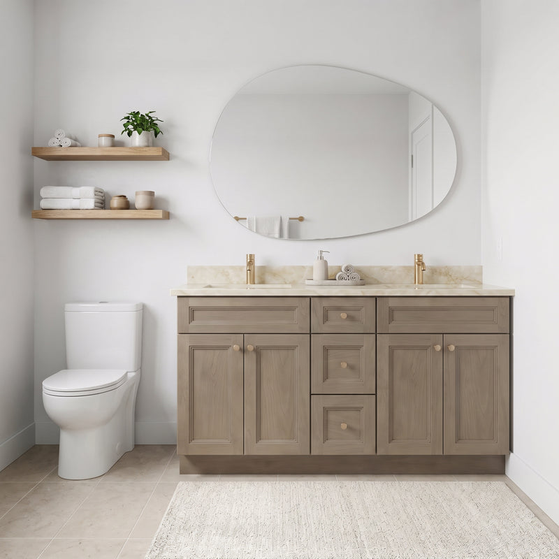 60" Willowdale Double Vanity in bathroom