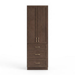 Coffee Bean Oak Linen Tower Cabinet