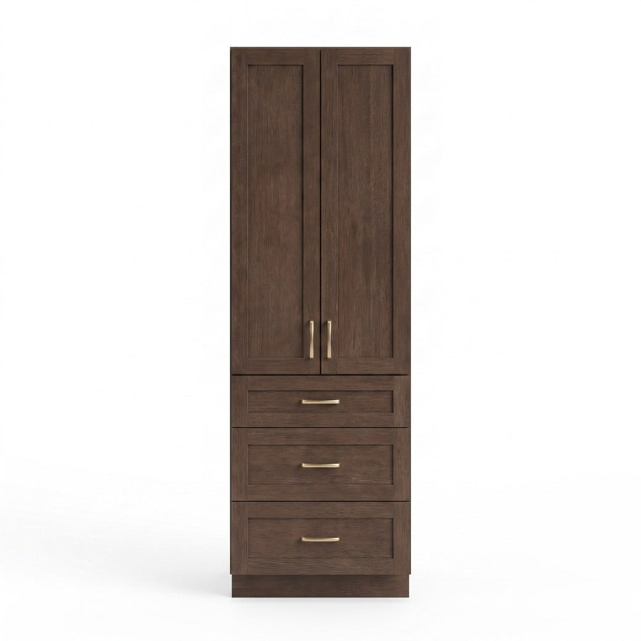 Coffee Bean Oak Linen Tower Cabinet