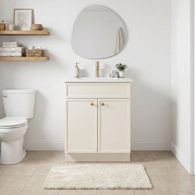 24" Slim Shaker Vanity — Off White