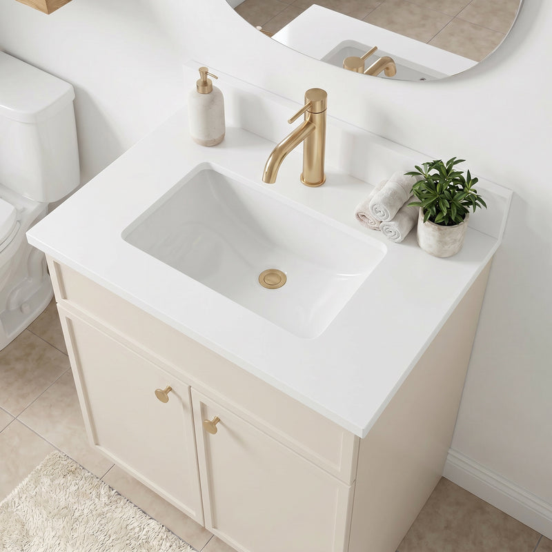 24" Slim Shaker Vanity — Off White
