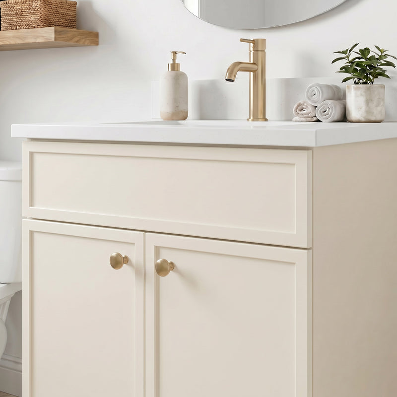 24" Slim Shaker Vanity — Off White