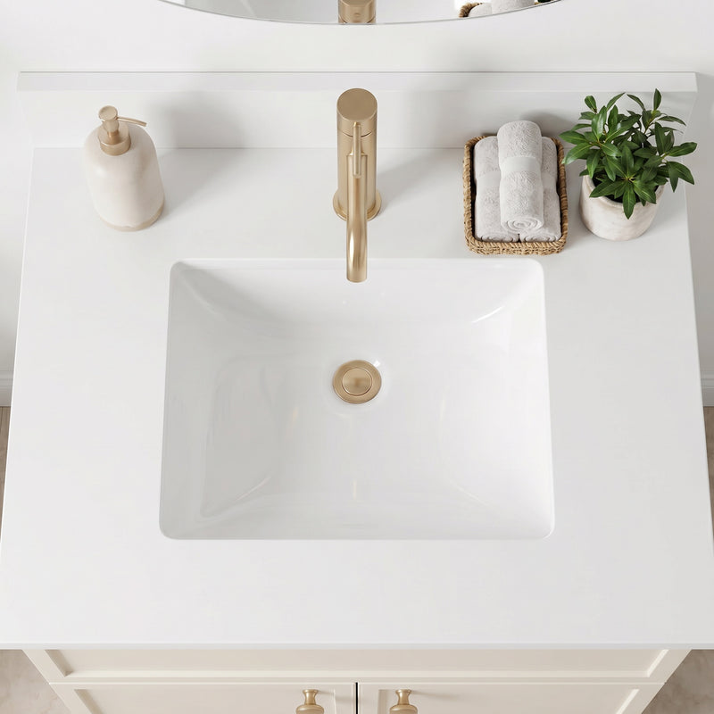 24" Slim Shaker Vanity — Off White